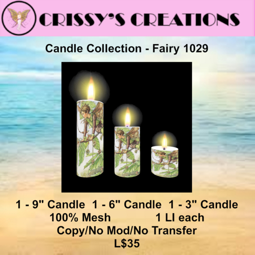Crissy's Candles Set - Fairy Collection 1029 (Boxed)