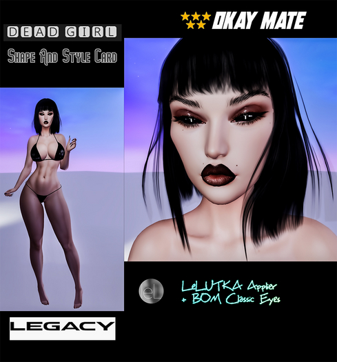 Dead Girl B Shape And Style Card