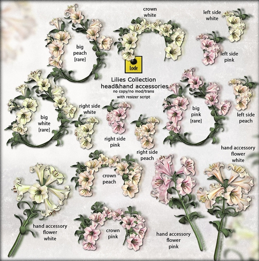 *LODE* Head Accessory - Lilies [big pink] RARE