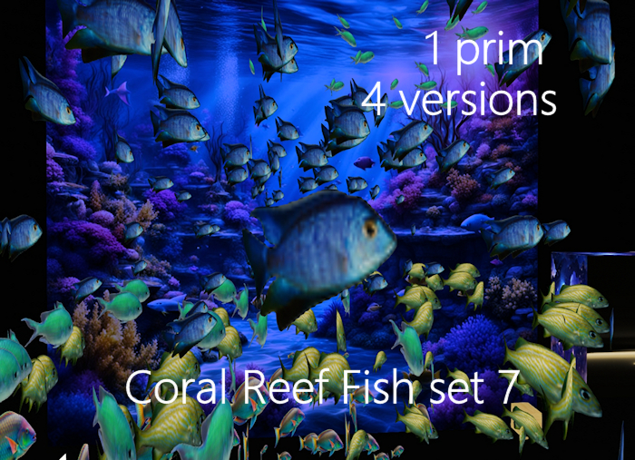 Coral Reef Fish Set 7-schools of Underwater fish