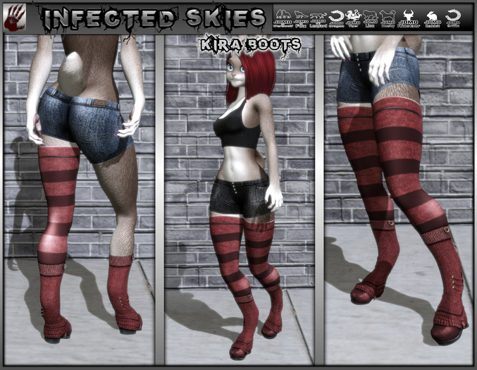 *IS* Kira Boots Furry Red  