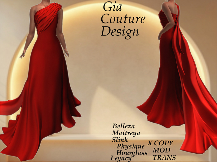 "GCD" Francesca Flowing Gowns Crimson