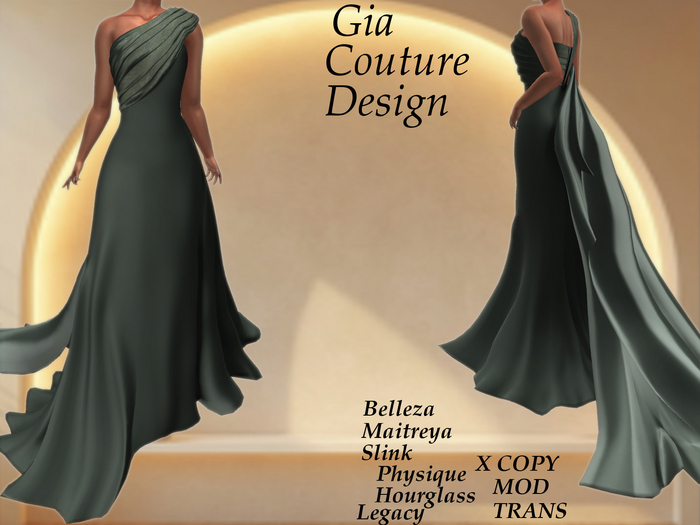 "GCD" Francesca Flowing Gowns Moss