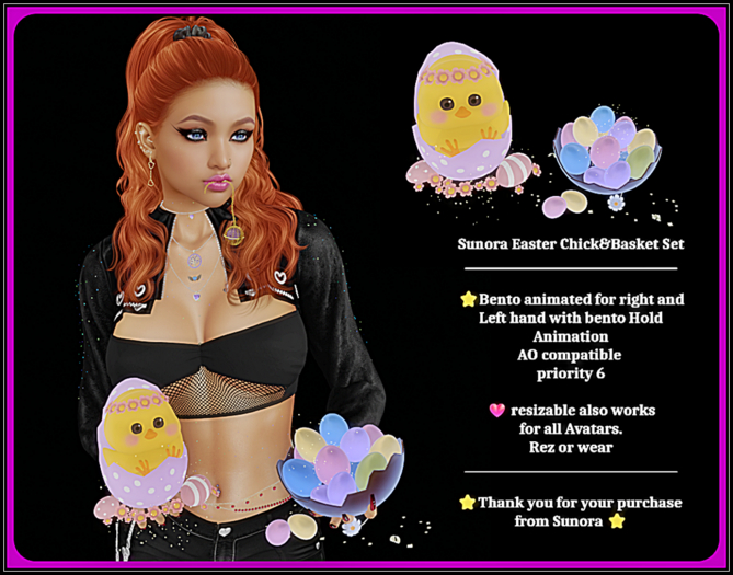 Sunora Easter Chick&Basket Set
