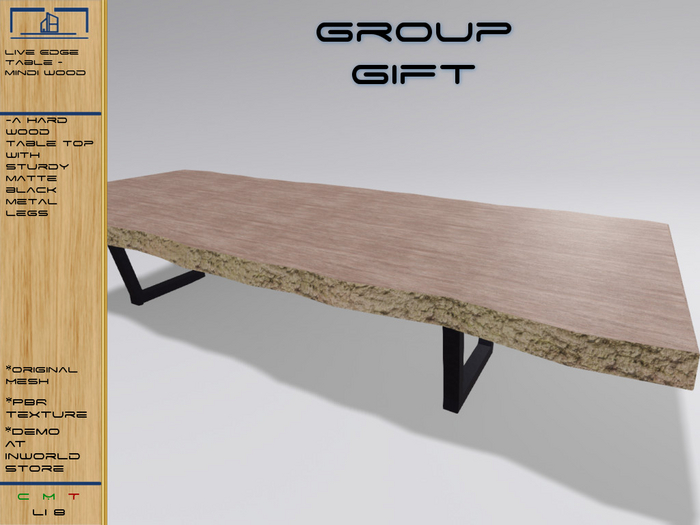 Group Gift - Live Edge Table - Mindi wood