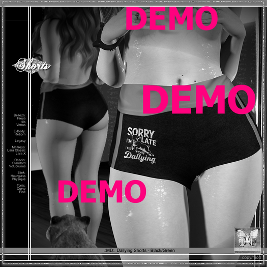 .:MD:. Demo Dally-Style Shorts - Black/Green