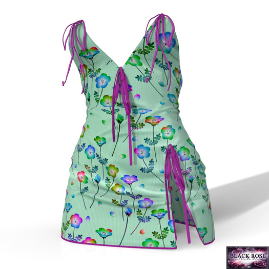 Green Floral Scrunchy Dress BombShell