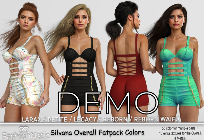 Demo Overall Silvana Fatpack Colors - Reborn, Waifu, Legacy, LaraX, PetiteX - FashionNatic
