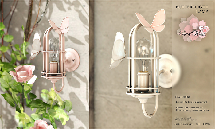8f8 - Echoes of Roses - Butterflight Lamp 