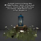 Twilight Lantern on Stump Blue1