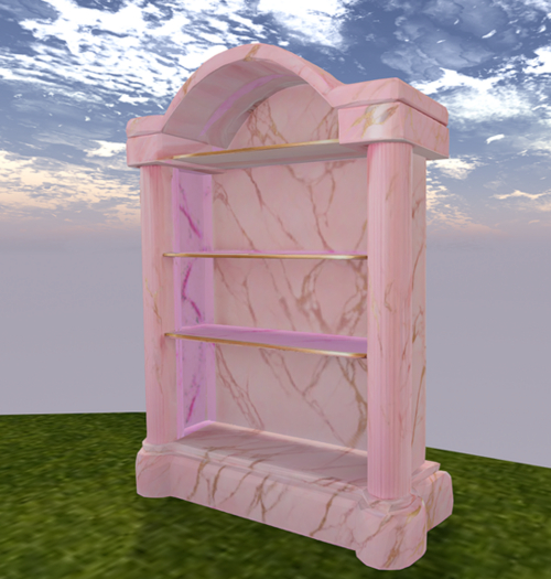Pink Marble Colonnade Book Shelf