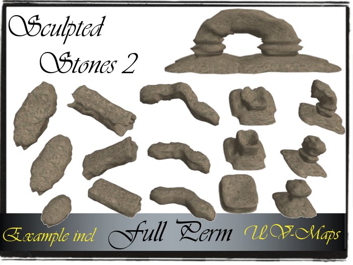 sculpted stones-2 FULL PERM UV-Maps