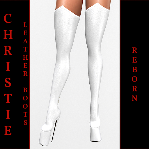 Christie-Leather Boots-White-Reborn