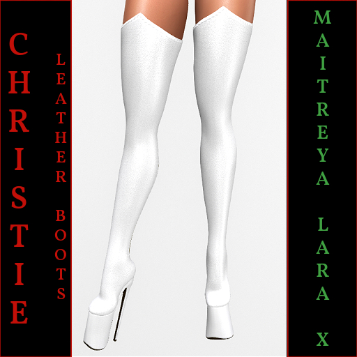 Christie-Leather Boots-White-Lara X