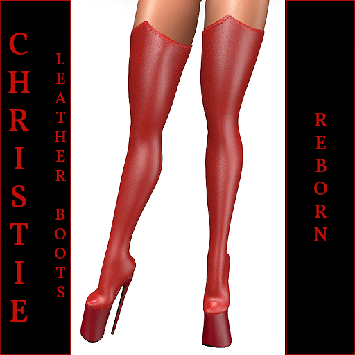 Christie-Leather Boots-Red-Reborn