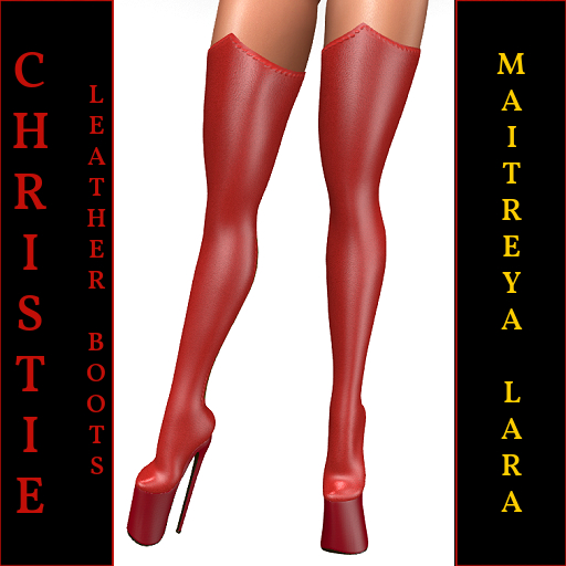 Christie-Leather Boots-Red-Lara