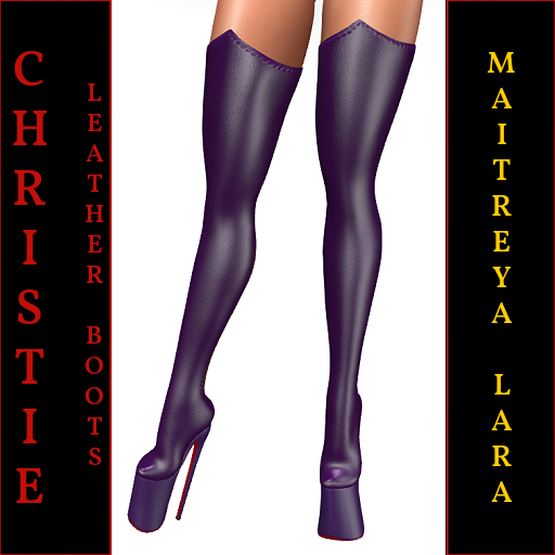 Christie-Leather Boots-Purple-Lara