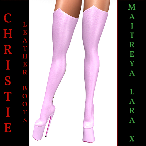 Christie-Leather Boots-Pink-Lara X
