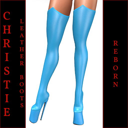 Christie-Leather Boots-Blue-Reborn