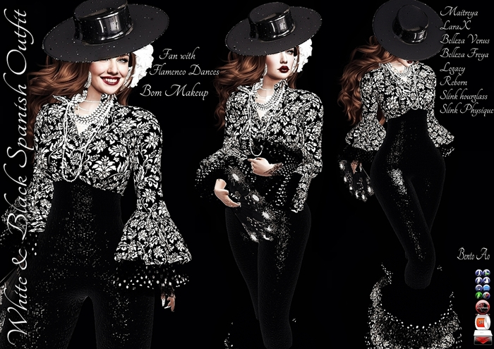 WHITE & BLACK SPANISH OUTFIT