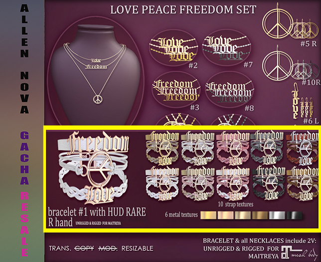 *AvaWay* LOVE PEACE FREEDOM #1 RARE - SALE !