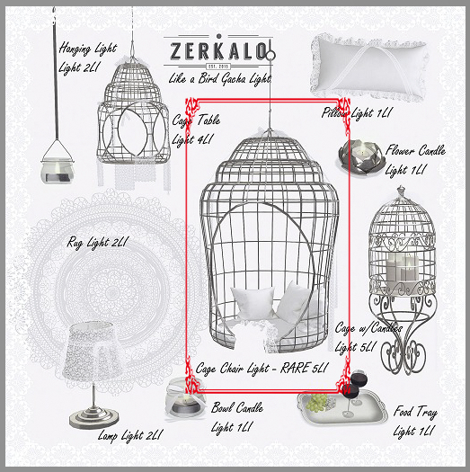 [ zerkalo ] Like a Bird - Cage Chair Light - RARE