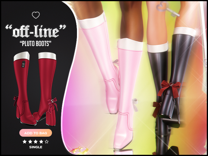 "Off-Line" x "Pluto" Boots / Cherry