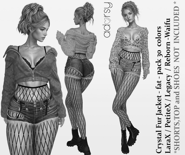 adorsy - Crystal Fur Jacket DEMO - LaraX/Legacy/PetiteX/Reborn/Waifu