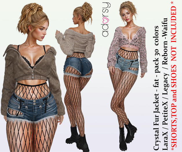 adorsy - Crystal Fur Jacket Fatpack - LaraX/Legacy/PetiteX/Reborn/Waifu