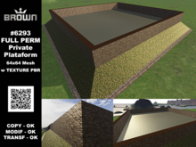 6293 FULL PERM Private Plataform 64x64 Mesh w TEXTURE PBR