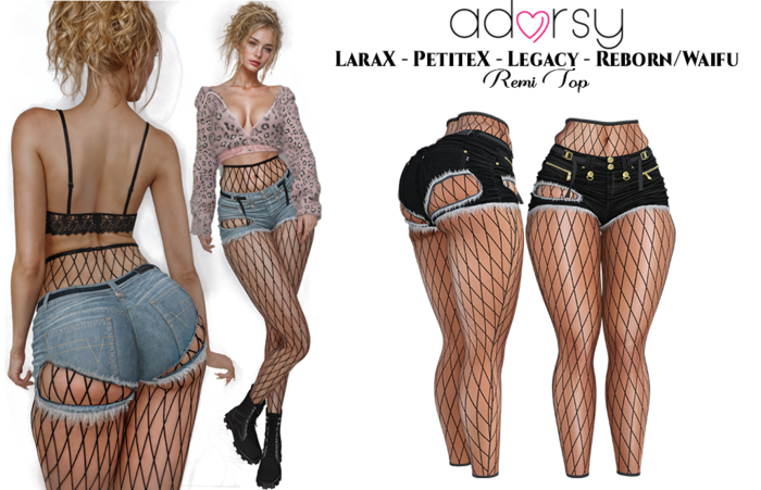 adorsy - Crystal Shorts Dark Black - LaraX/Legacy/PetiteX/Reborn/Waifu