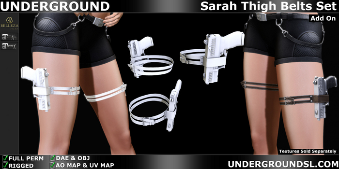(UG FULL PERM) - Sarah Thigh Belts Add On Set