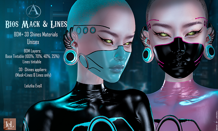 +ARANA+ Bios  Face mask + Lines BOM +3D Materials Shines EvoX