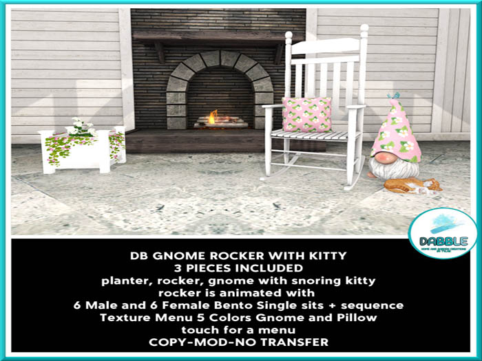 DB GNOME ROCKER WITH KITTY add me