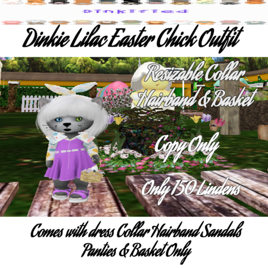 150Dinkified Dinkie Lilac  Easter Chick Outfit