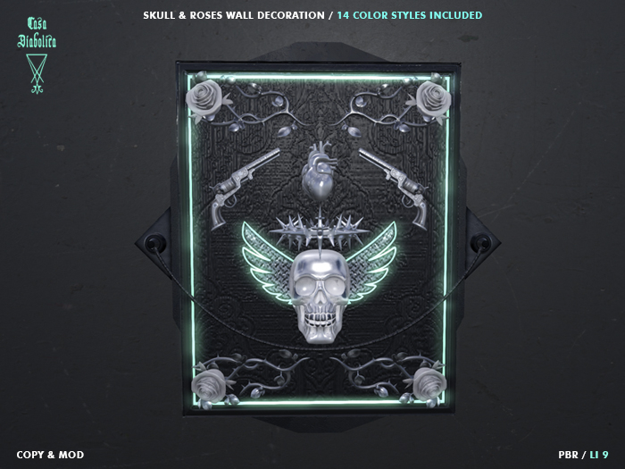 Skull & Roses Wall Decoration