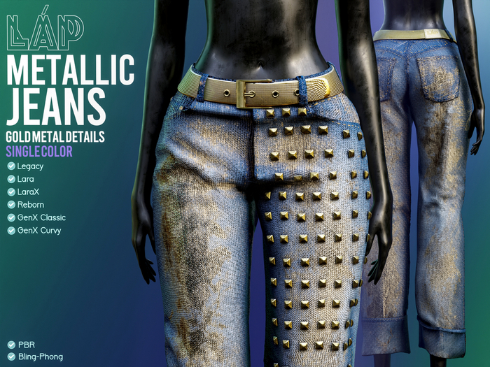 Metallic Jeans by LAP (Blue&Gold)