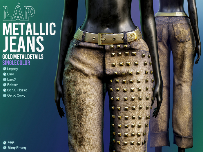 Metallic Jeans by LAP (Grey&Gold)