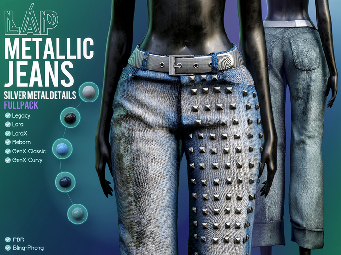 Metallic Jeans by LAP (Silver Fullpack)