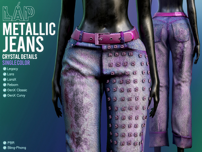 Metallic Jeans by LAP (Blue&Pink)