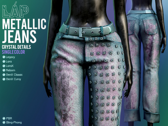 Metallic Jeans by LAP (Turquoise&Pink)