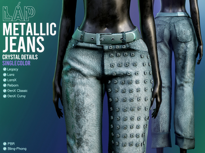 Metallic Jeans by LAP (Turquoise)