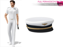 Full Perm Non-rigged Marine Sea Air Captain Pilot Chauffeur Peaked Hat Cap For All Avatars And Mesh Heads