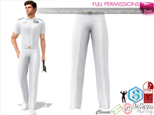 Full Perm Male White Marine Captain Pilot Military Pants Trousers For Bellaz Jake Signature Gianni Legacy Slink Classic