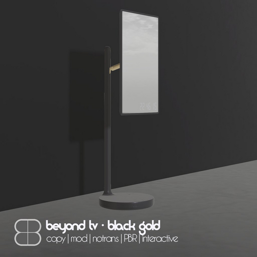 Second Life Marketplace - 8 Beyond TV PBR - Black Gold