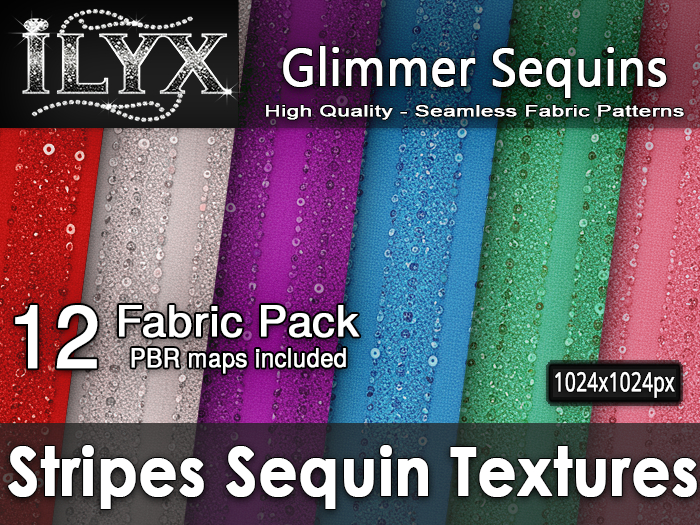 ILYX - Fabric Pattern Glimmer Sequin Stripes - Seamless