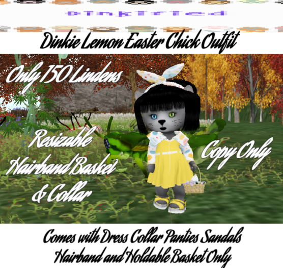 150Dinkified Dinkie Lemon Easter Chick  Outfit