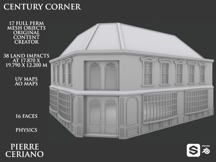 Second Life Marketplace - Century corner - 38 LI - FULL PERM Mesh link-set