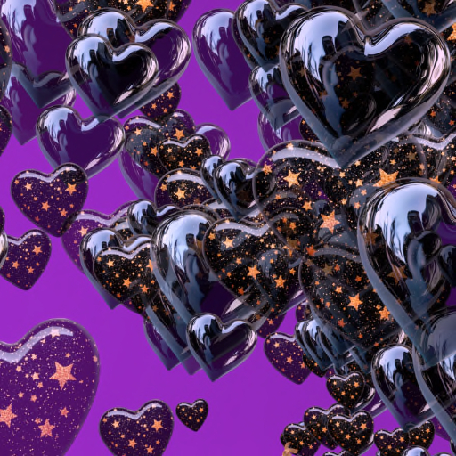  Black Hearts Confetti Tosser Thrower