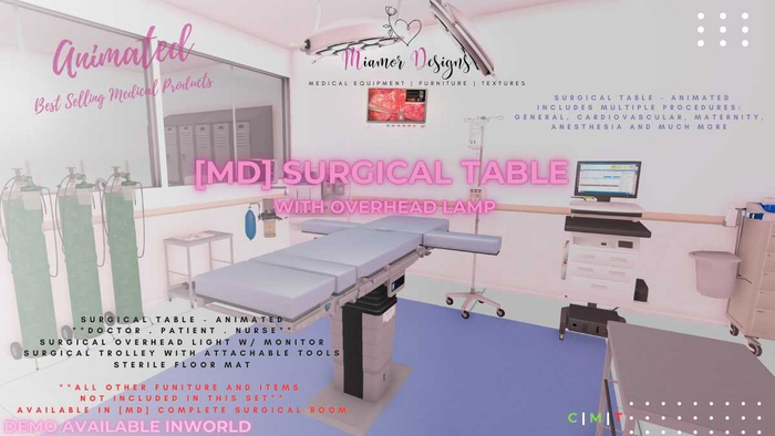 [MD] Surgical Table with Lamp (BOXED)